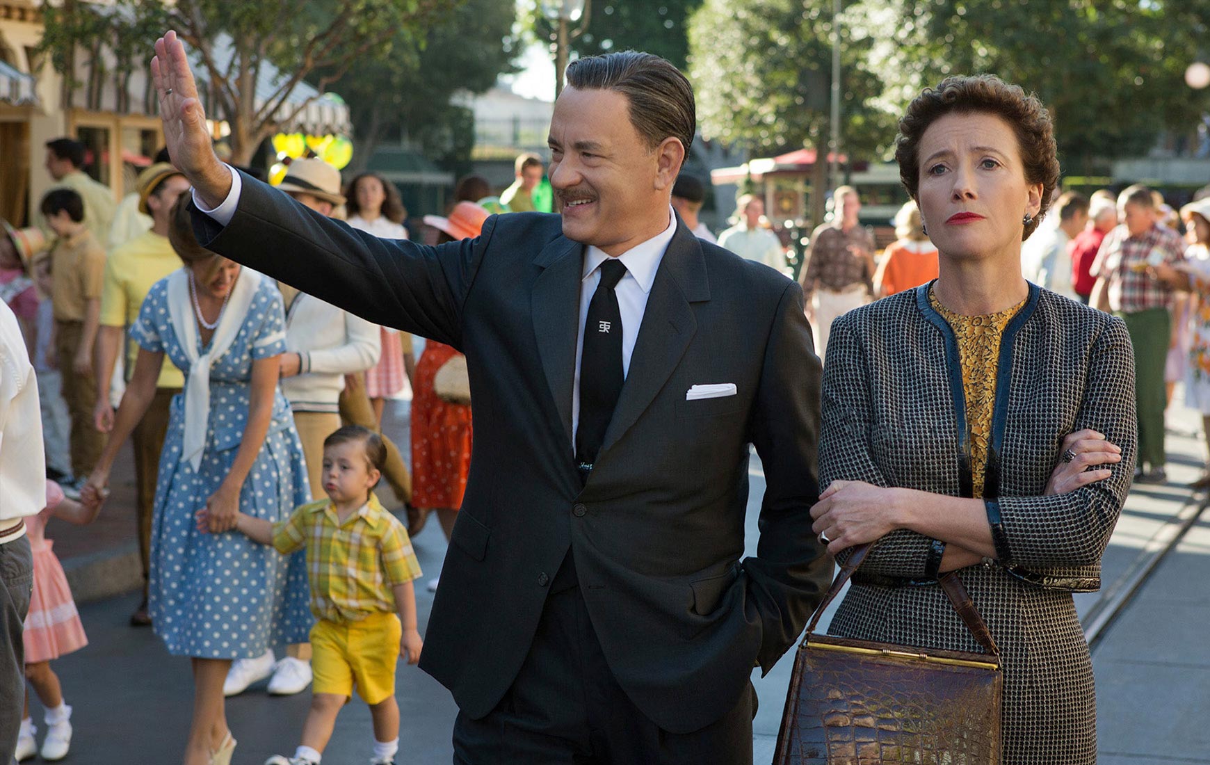 Tom Hanks as Walt Disney and Emma Thompson as P.L. Travers